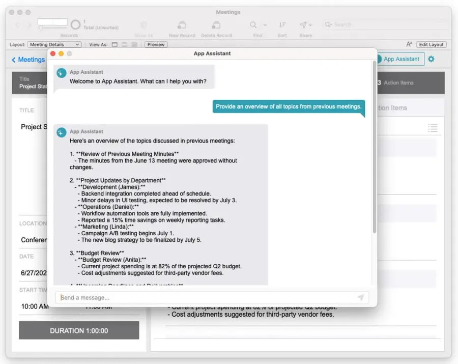 Talking to Your Data with the FileMaker App Assistant