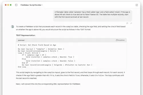 Import FileMaker scripts written by ChatGPT