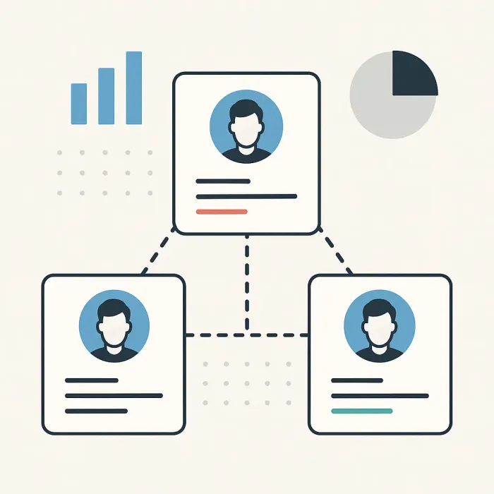 Data inconsistency diagram showing same customer record with different values in three systems