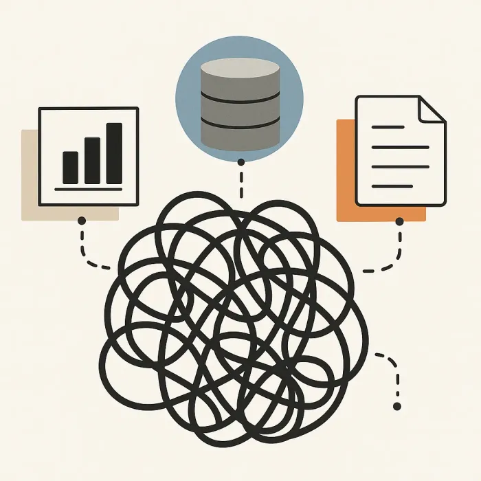 Tangled web of disconnected systems, data silos, and missing process documentation