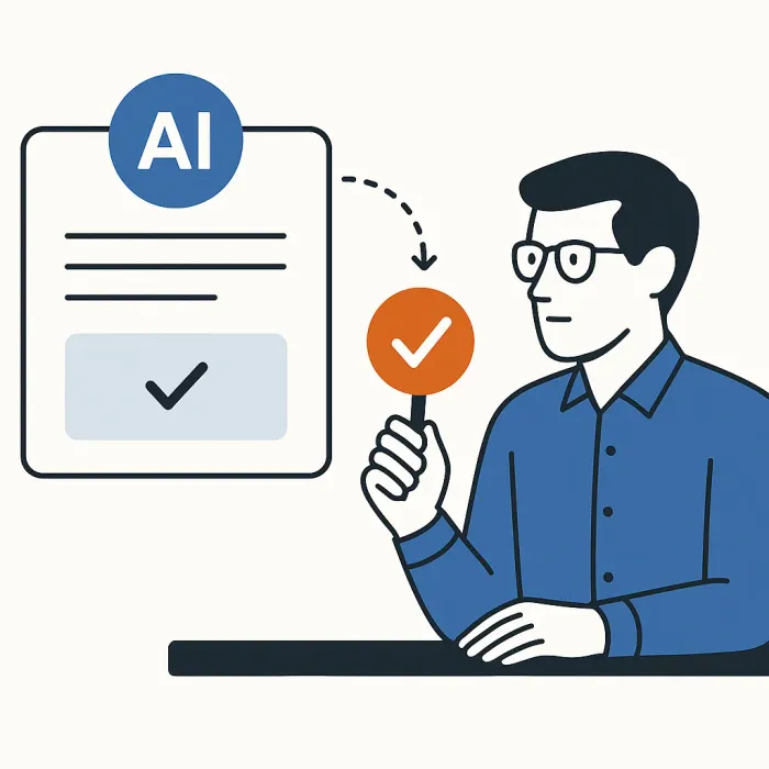 human reviewer checkpoint approving AI recommendation before it finalizes