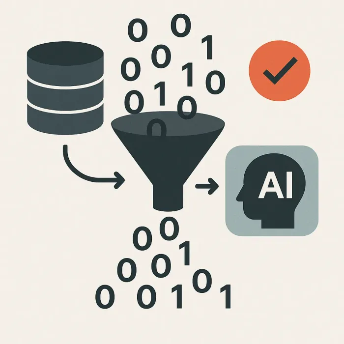funnel showing historical data flowing into biased AI output