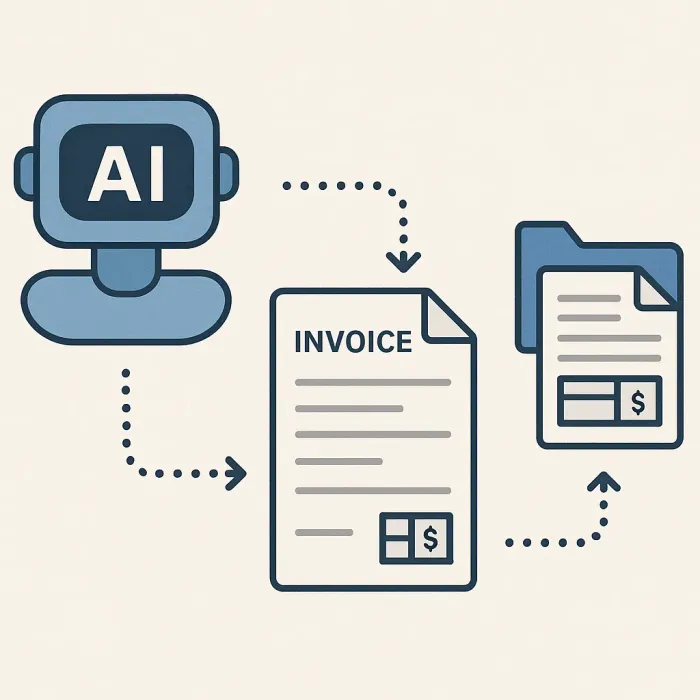 AI document reader extracting invoice data and sending it into a FileMaker record automatically