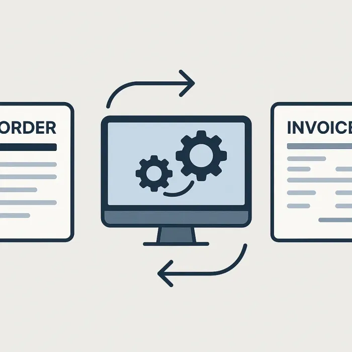 data flowing automatically from order intake through invoicing without manual re-entry