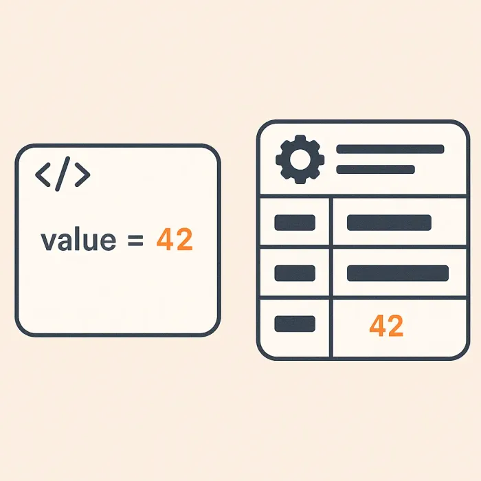 a script with a value hardcoded next to a settings table storing the same value